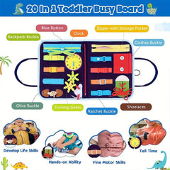 20-in-1 Montessori Toddler Toys Sensory Board with Extra DIY Pages