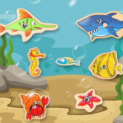 Wooden Magnetic Fishing Toy Set for Cognitive Development