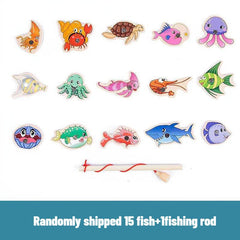 Wooden Magnetic Fishing Toy Set for Cognitive Development