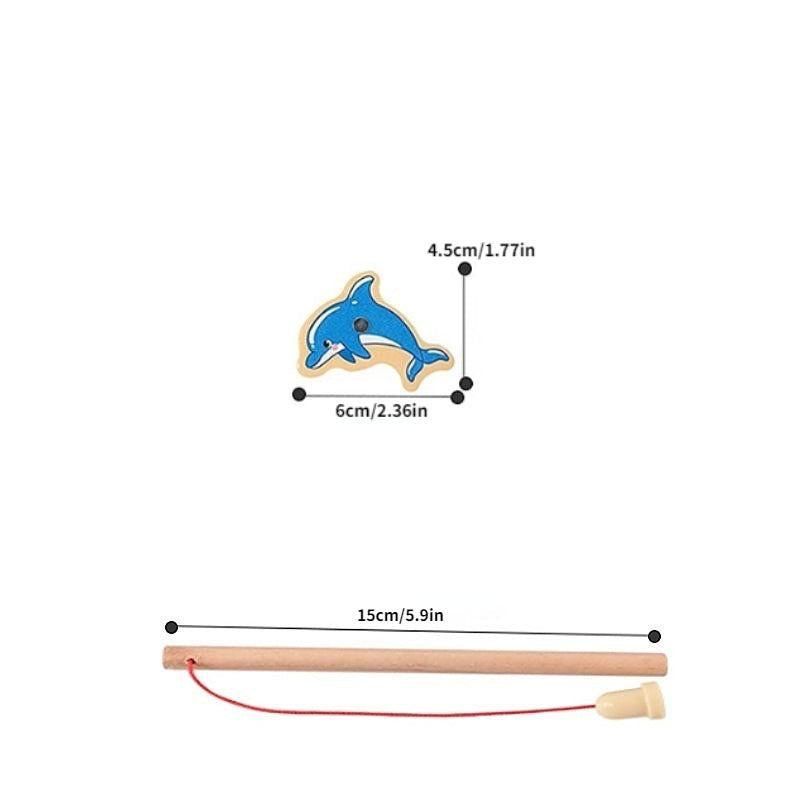 Wooden Magnetic Fishing Toy Set for Cognitive Development