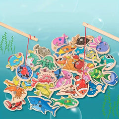 Wooden Magnetic Fishing Toy Set for Cognitive Development