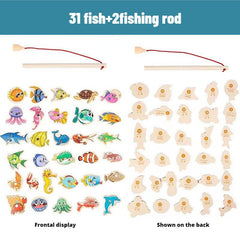 Wooden Magnetic Fishing Toy Set for Cognitive Development