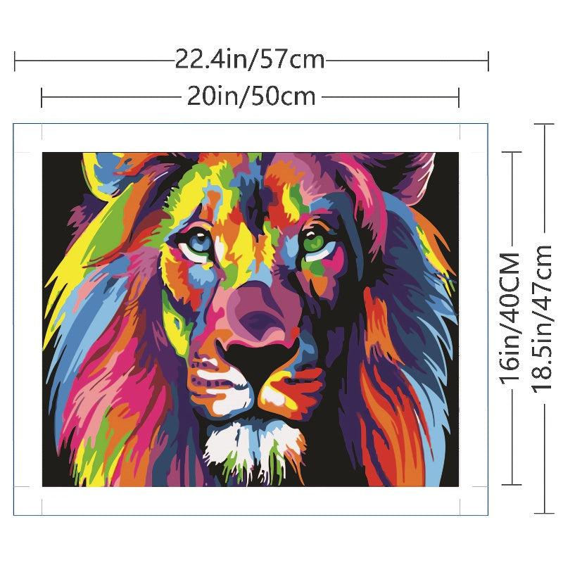Colorful Lion Paint By Number Kit 16x20 Inches