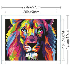 Colorful Lion Paint By Number Kit 16x20 Inches