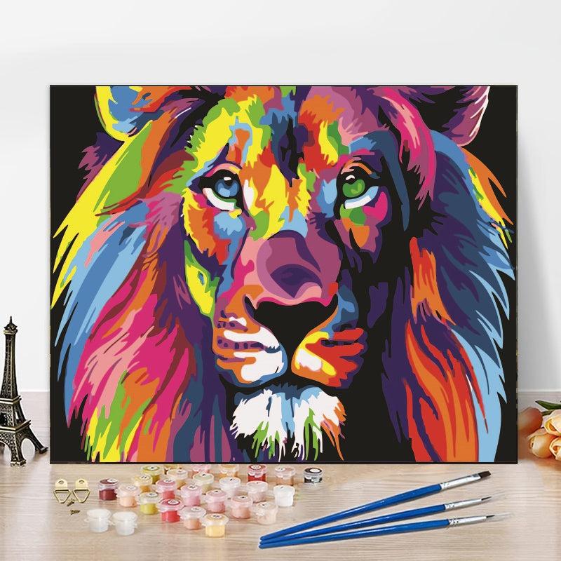 Colorful Lion Paint By Number Kit 16x20 Inches