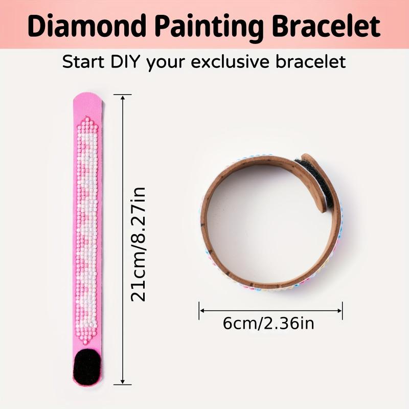 3Pcs DIY Handicraft Bracelet Pink Diamond Painting Art Kit