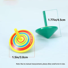 Multicolor Painted Wood Spinning Tops Wooden Toys Educational Toys