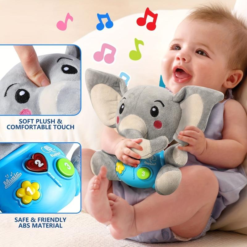 Baby Elephant Musical Toy Infant Stuff Newborn Toys Random Button