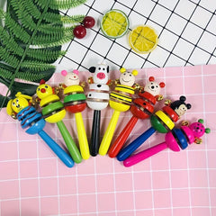 Wooden Animal Rattle Baby Hand Rattle Parent-child Interactive Toy