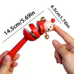 Wooden Animal Rattle Baby Hand Rattle Parent-child Interactive Toy