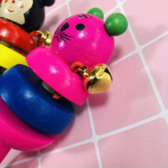 Wooden Animal Rattle Baby Hand Rattle Parent-child Interactive Toy