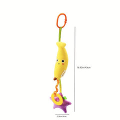 Plush Fruit Pull Bell Baby Stroller Pendant Toy