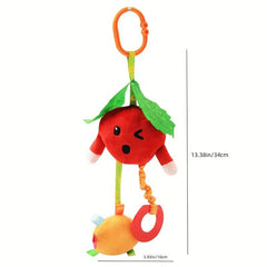 Plush Fruit Pull Bell Baby Stroller Pendant Toy