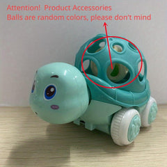 Pink Toy Car for Baby Girls Push and Go Trucks Rattle Soft Rattle and Roll