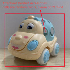 Pink Toy Car for Baby Girls Push and Go Trucks Rattle Soft Rattle and Roll