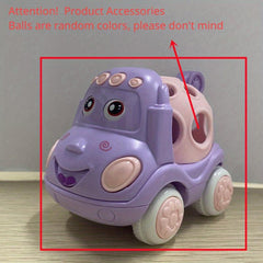 Pink Toy Car for Baby Girls Push and Go Trucks Rattle Soft Rattle and Roll