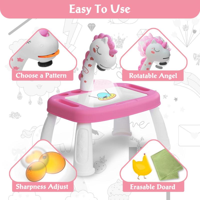 Magical Unicorn Projection Painting Table Erasable Doodle Board