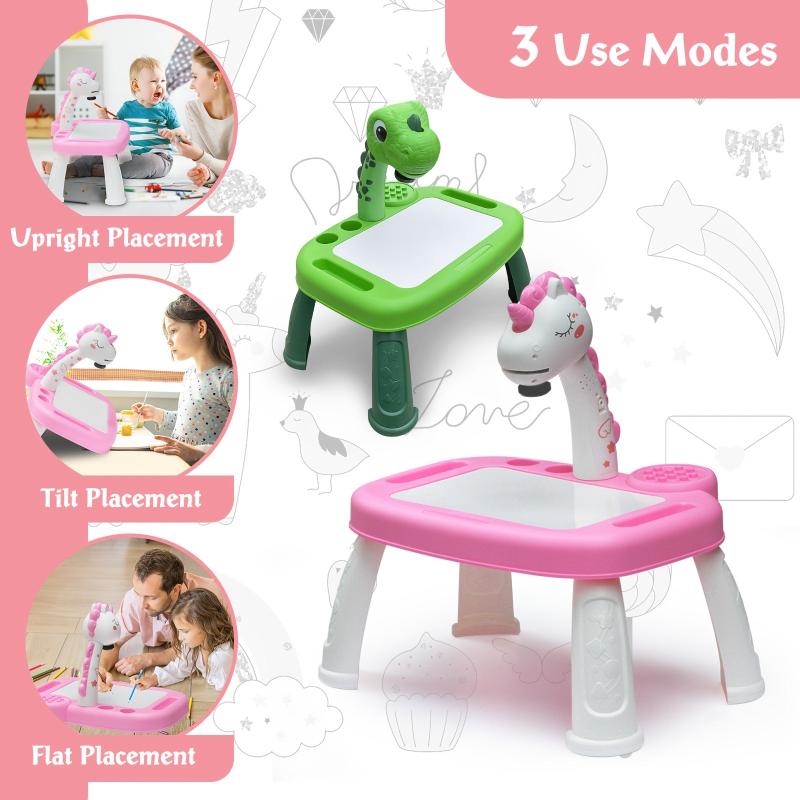 Magical Unicorn Projection Painting Table Erasable Doodle Board