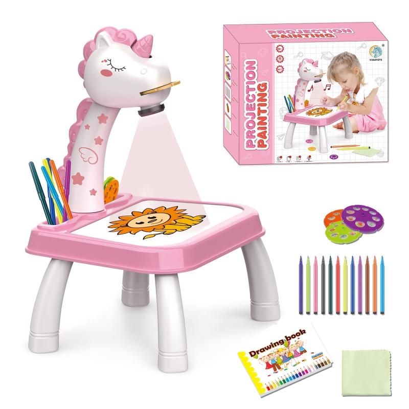 Magical Unicorn Projection Painting Table Erasable Doodle Board