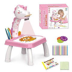 Magical Unicorn Projection Painting Table Erasable Doodle Board