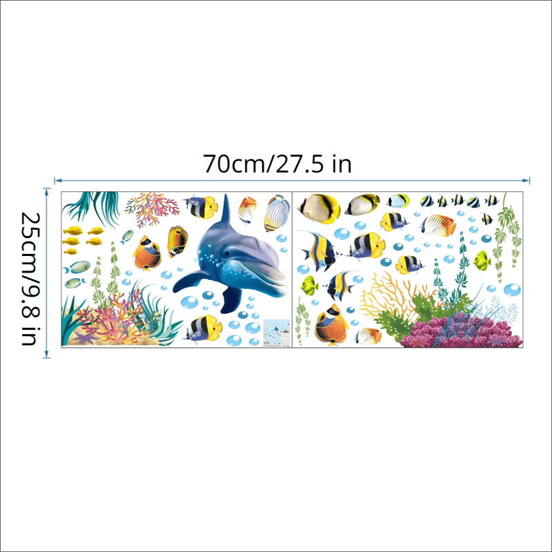 Waterproof Dolphin Fish Wall Sticker for Bathroom & Kitchen Decor