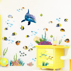 Waterproof Dolphin Fish Wall Sticker for Bathroom & Kitchen Decor