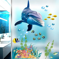 Waterproof Dolphin Fish Wall Sticker for Bathroom & Kitchen Decor