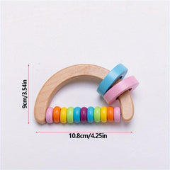 Wooden Baby Rattle Set Training Hands Cognition Early Education Toy