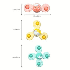 3PCS Suction Cup Spinning Top Sensory Toys For Toddlers