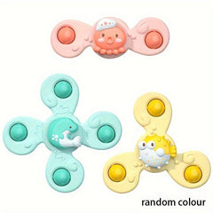 3PCS Suction Cup Spinning Top Sensory Toys For Toddlers