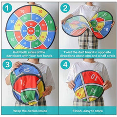 Kids Dart Board Set with 12 Sticky Balls - Fun Indoor Outdoor Game