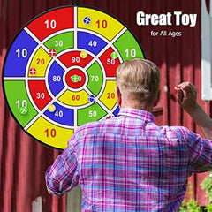 Kids Dart Board Set with 12 Sticky Balls - Fun Indoor Outdoor Game