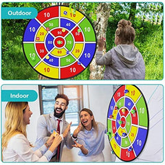 Kids Dart Board Set with 12 Sticky Balls - Fun Indoor Outdoor Game