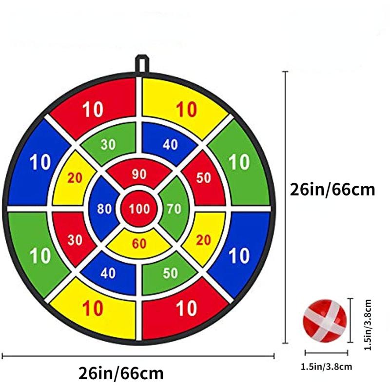 Kids Dart Board Set with 12 Sticky Balls - Fun Indoor Outdoor Game