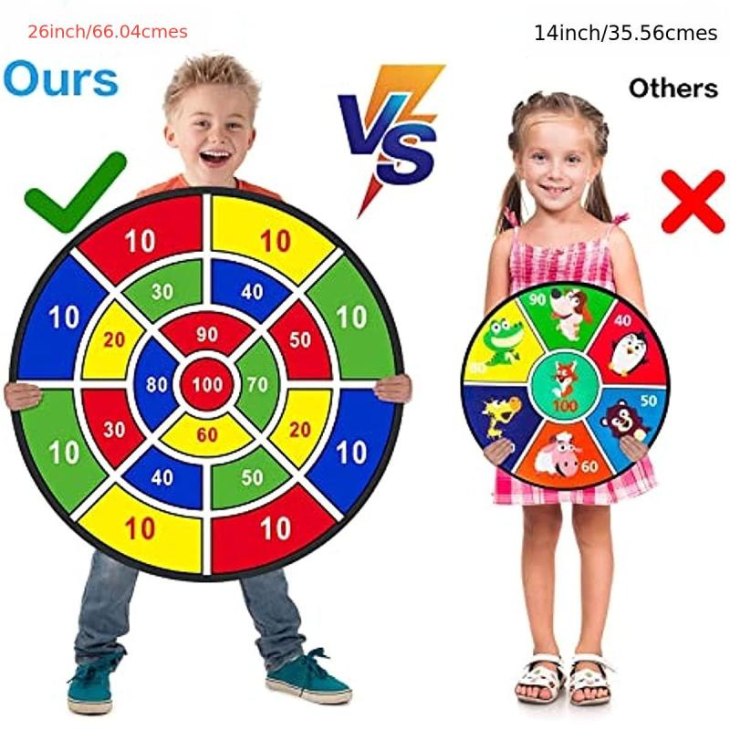 Kids Dart Board Set with 12 Sticky Balls - Fun Indoor Outdoor Game