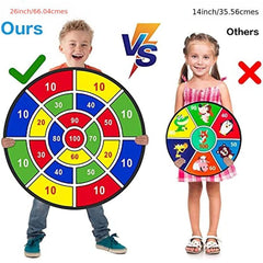 Kids Dart Board Set with 12 Sticky Balls - Fun Indoor Outdoor Game