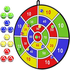 Kids Dart Board Set with 12 Sticky Balls - Fun Indoor Outdoor Game