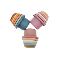 Montessori Educational Toys Baby Silicone Hourglass Stacking Cup