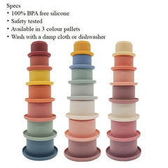 Montessori Educational Toys Baby Silicone Hourglass Stacking Cup