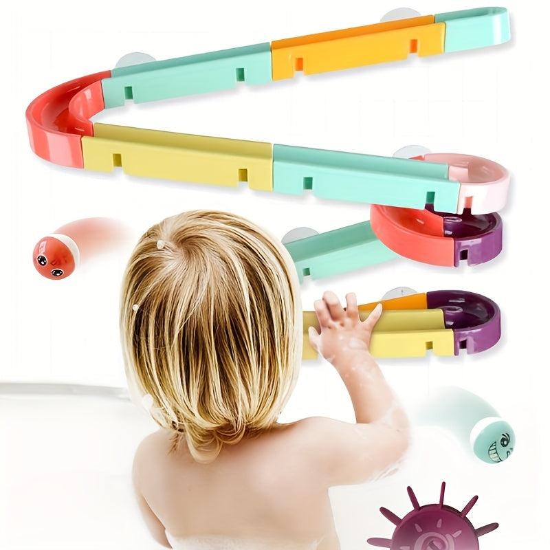 34pcs Kids Bath Water Play Toys Track Ball Sliding Fun Game Boys Girls Gift