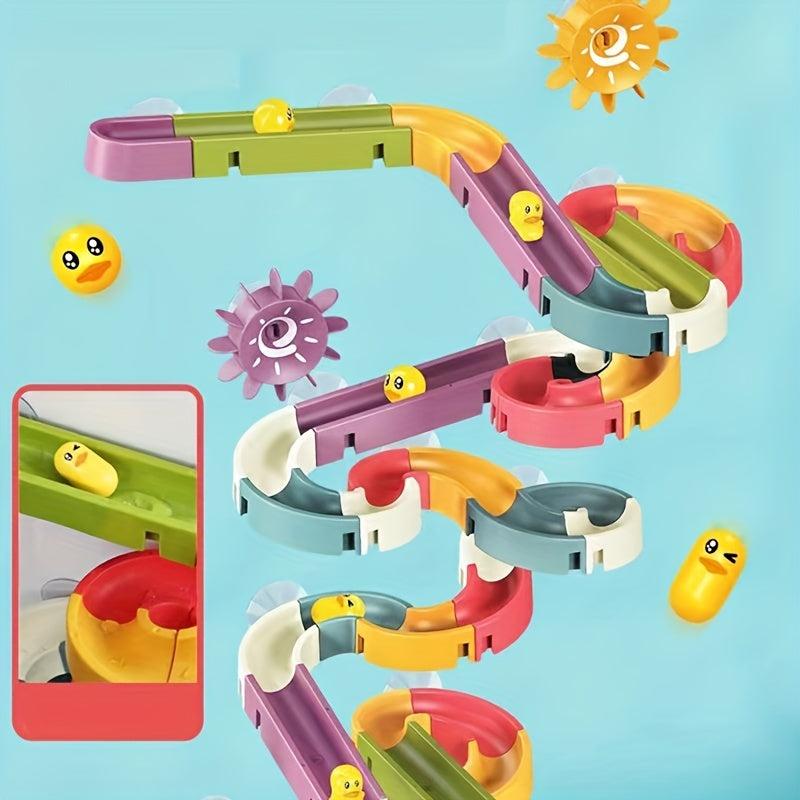 34pcs Kids Bath Water Play Toys Track Ball Sliding Fun Game Boys Girls Gift