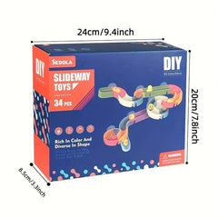 34pcs Kids Bath Water Play Toys Track Ball Sliding Fun Game Boys Girls Gift