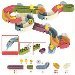 34pcs Kids Bath Water Play Toys Track Ball Sliding Fun Game Boys Girls Gift