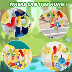 Baby Spiral Hanging Rattles Doll Colorful Cartoon Animal Bed Bell Pendant