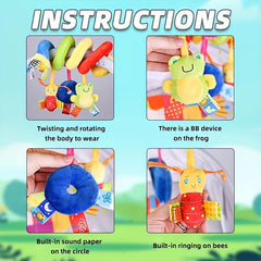 Baby Spiral Hanging Rattles Doll Colorful Cartoon Animal Bed Bell Pendant