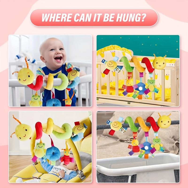 Baby Spiral Hanging Rattles Doll Colorful Cartoon Animal Bed Bell Pendant