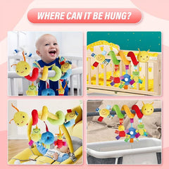 Baby Spiral Hanging Rattles Doll Colorful Cartoon Animal Bed Bell Pendant