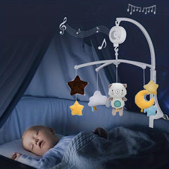 Baby Crib Mobile Night Light Music Rattle
