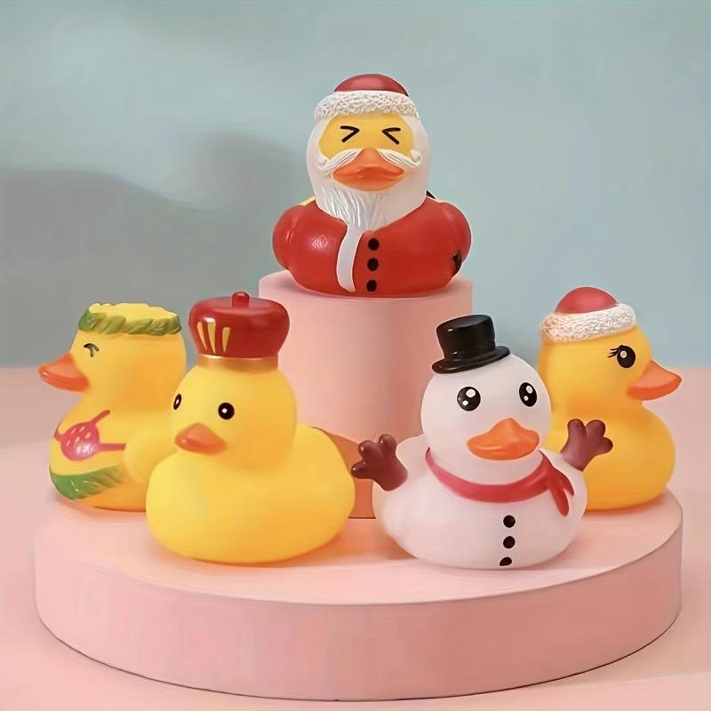 6pcs Rubber Ducks & Bath Toys Variety Pack for Christmas Parties & Goodie Bags