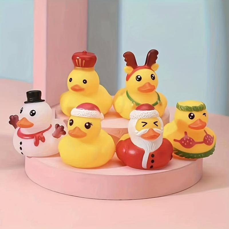 6pcs Rubber Ducks & Bath Toys Variety Pack for Christmas Parties & Goodie Bags